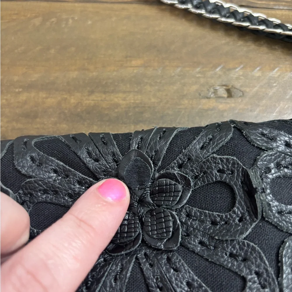 Brighton Elaine Floral Handbag Clutch with Braided Shoulder Strap